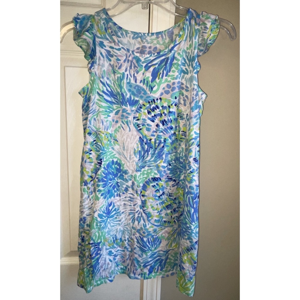 Lilly Pulitzer Ella dress in the "Shell of a Time" print Girls XL 12-14